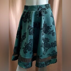 Monteau Faith and Joy Green Embellished Skater Small Skirt GUC